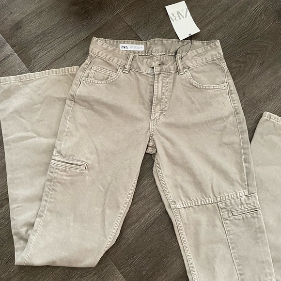 NWT Zara low rise bootcut light grey jeans sz 0/32 - Picture 7 of 7